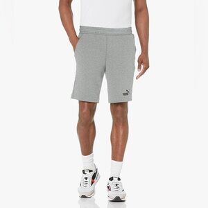 PUMA -Medium Heather Gray 10” Sweatpant Shorts Adjustable Elastic Waist Men’s S